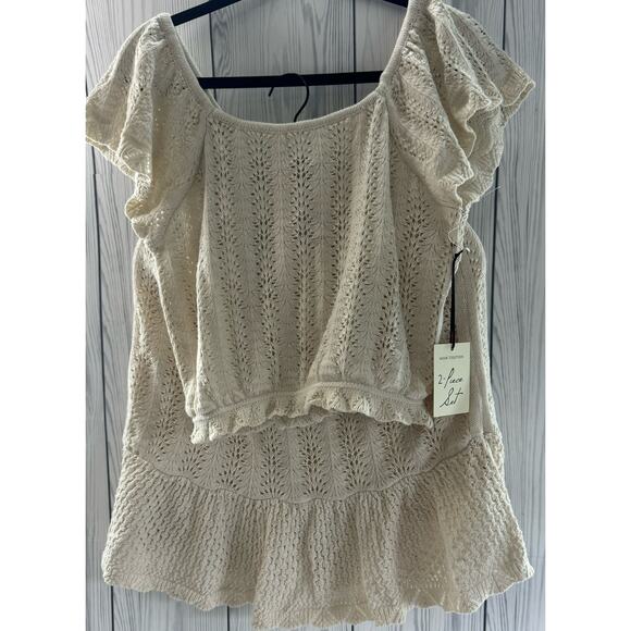 New Women’s Freshman 1996 2 Pc Crocheted Skirt & Sweater Set Sz XL - Picture 1 of 13
